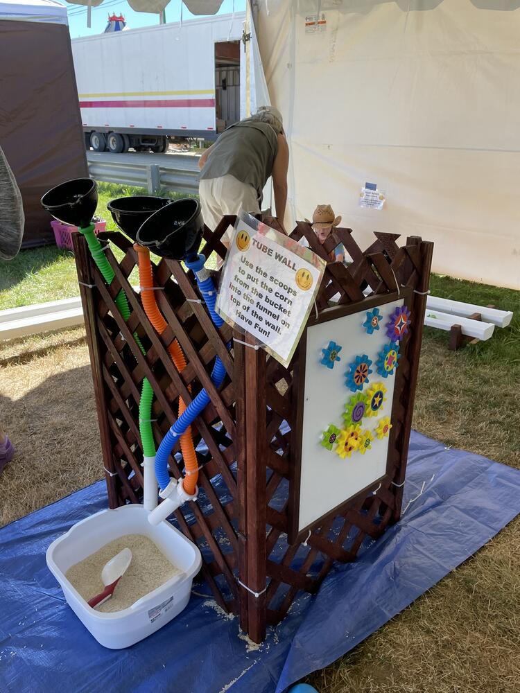 Tube wall activity at a children's tent